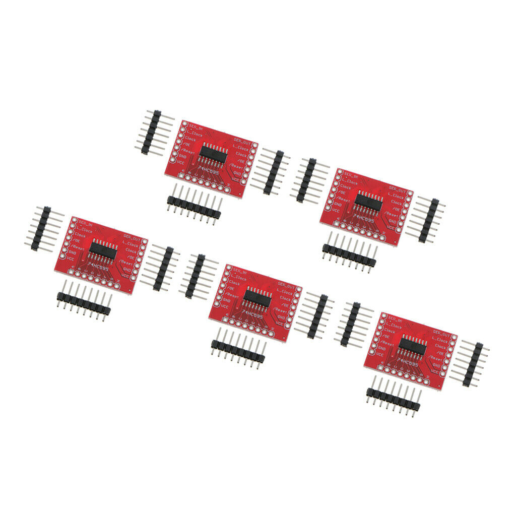 5X 74HC595 Shift Module PCB Circuit IC Chip for Arduino 0.1" Spaced Headers