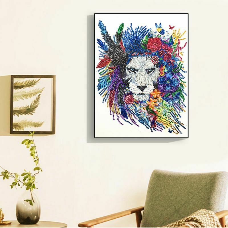 Lion 5D Special Shaped Diamond Painting Embroidery Cross Stitch Craft DIY