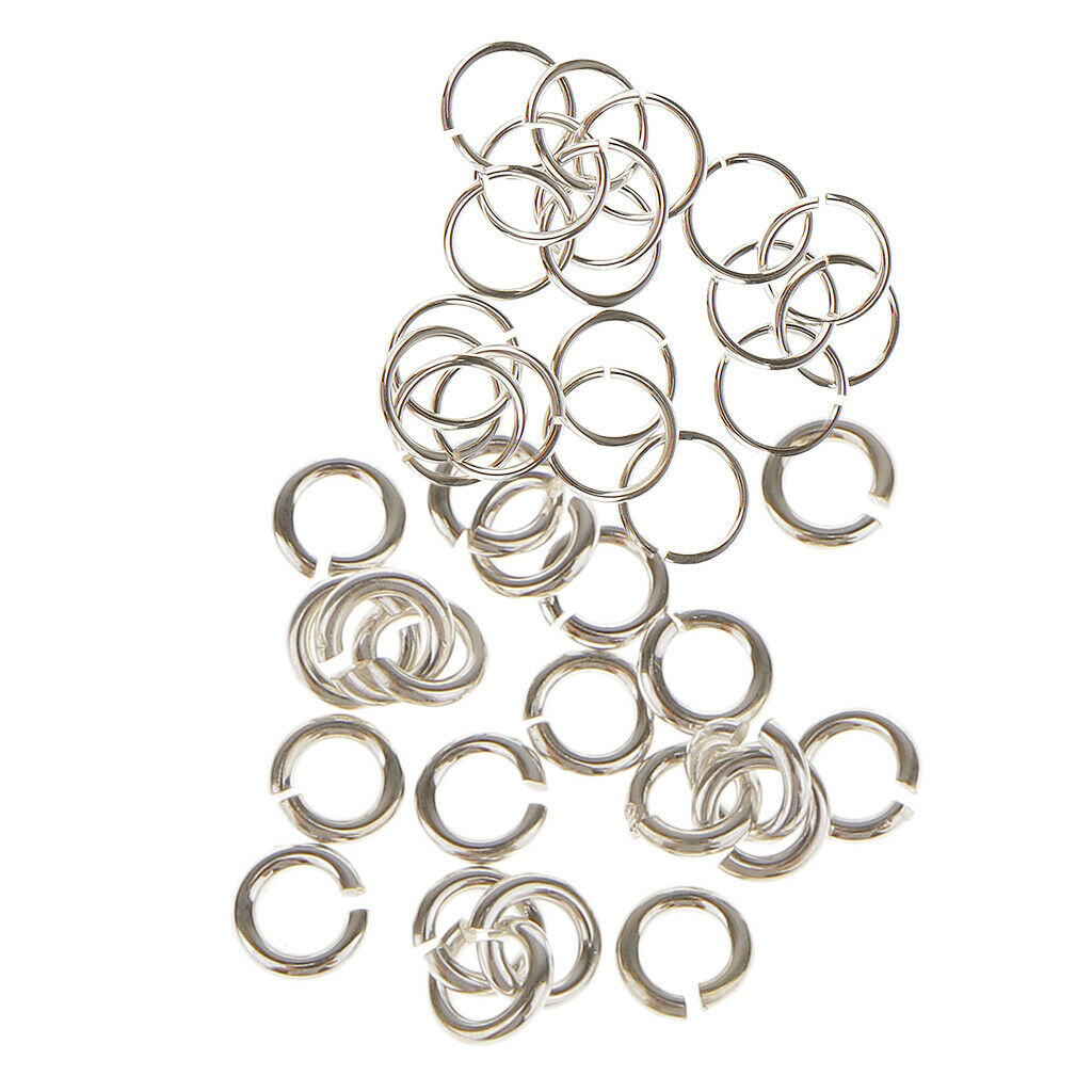 40Pcs S925 Jump Rings Split Jewelry Making Key Chain Connecting Rings 3/6mm