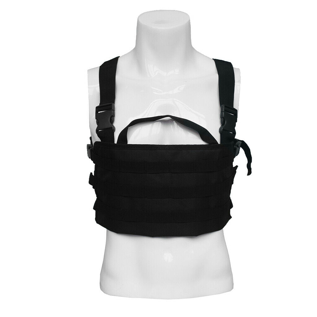 Molle Vest Adjustable Chest Bag Pouch for Fishing Camping Black