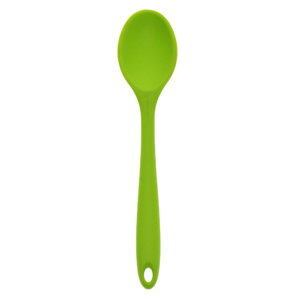 Pack 5 Silicone Ladle Spoons 8inch in Hygienic Soup Coffee Milk Teaspoon