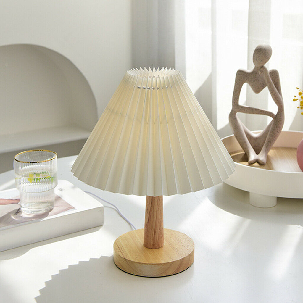 Retro USB Charger Fabric Shade Table Bedside Lamp 3 Modes Study Night Lights