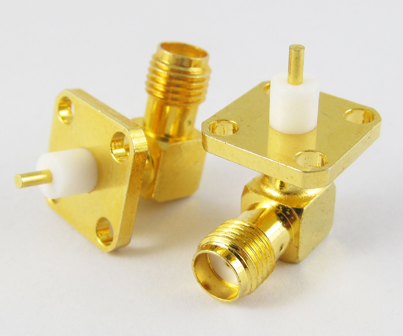 10pcs SMA Female Jack Right Angle R/A PCB Receptacle Solder Connector 4 Poles