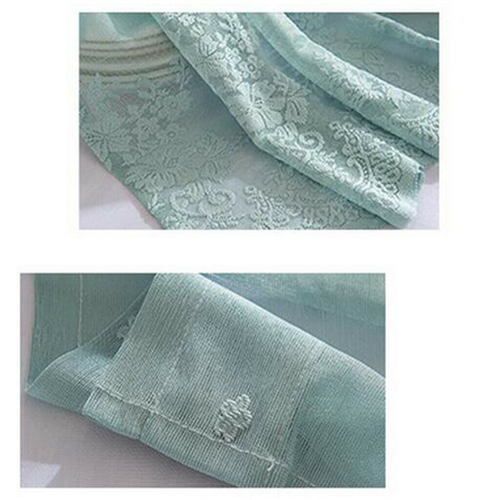 2pcs/set Short Embroidered Lace Voiles Kitchen Window Valances 51x16inch