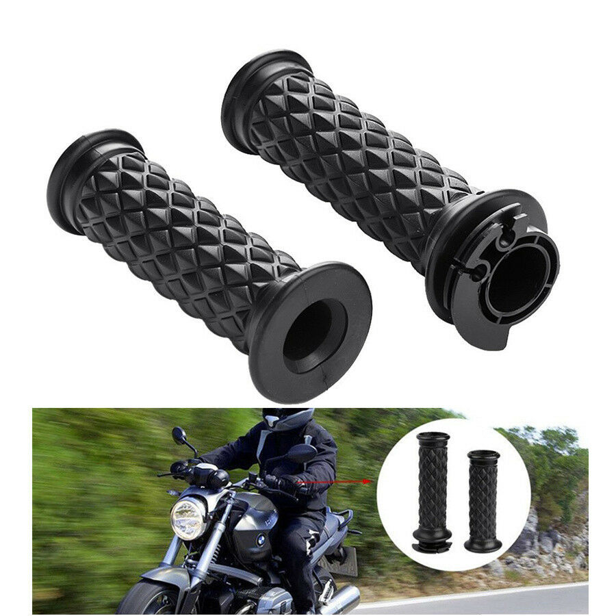 2Pc 7/8" Handlebar Rubber Anti-Skid Hand Grips Cover For Motorcycle Racer Bobber