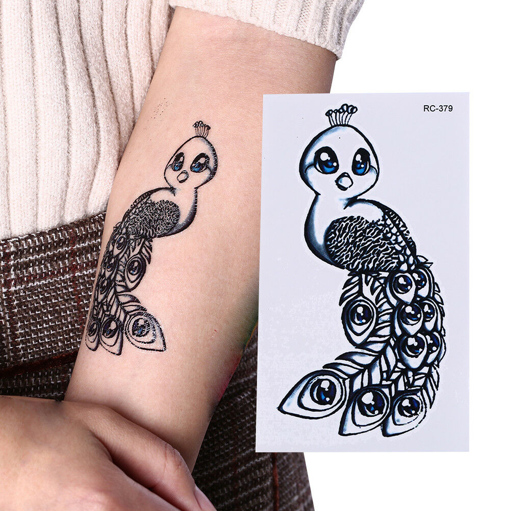 Waterproof Temporary Tattoo Stickers Peacock Water Transfer flash tatoo fakeBDA