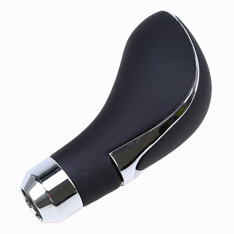 5/6 Speed Manual MT Leather Car Gear Shift Knob Lever Stick Aluminum Sliver