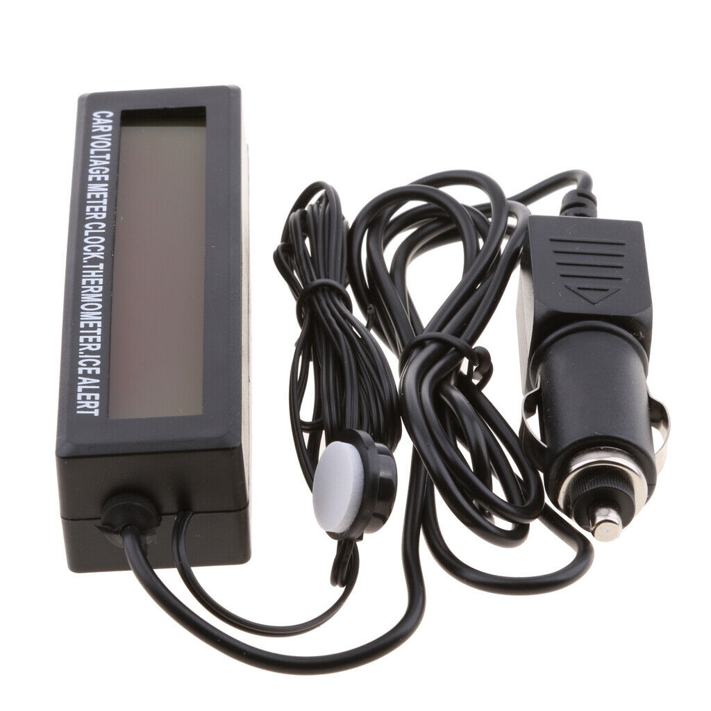DC 12V Digital Thermometer, Voltage Temperature Display, Voltmeter And