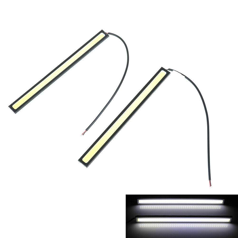 2Pcs White super bright cob car waterproof 12v led light drl fog driving l F Lt