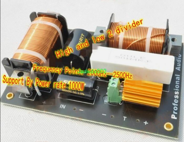 1pcs 800W stage Audio crossover 2-way Speaker Frequency divider 2000Hz