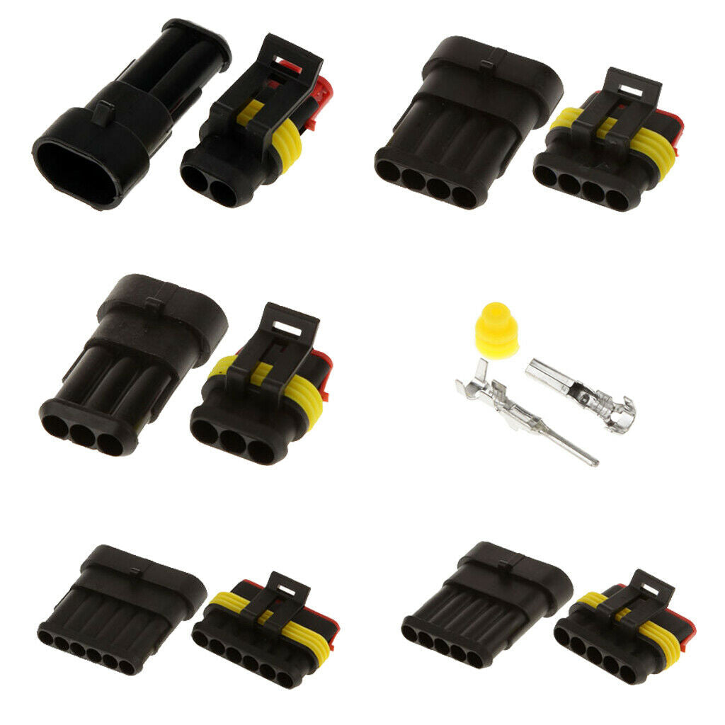 2x 5 Sets 4 Pin/Way Waterproof Wiring Cable Connector Plug for Car Motorcycle