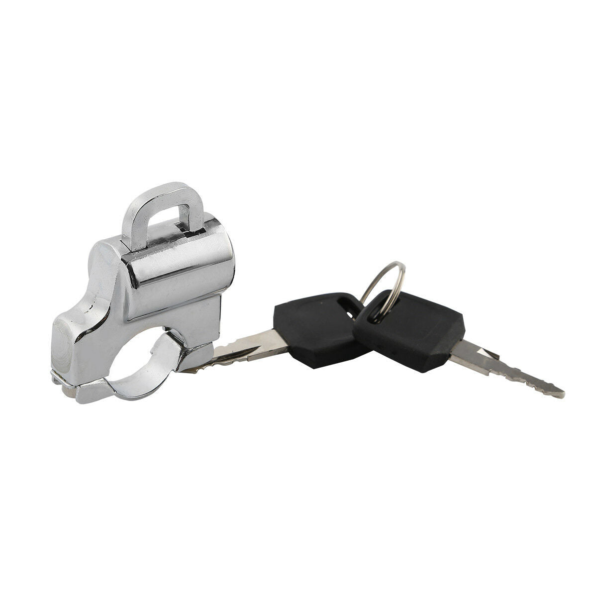 Universal Chrome Helmet Lock Fit 25mm Handlebar Hanger Hook with 2 Keys Set