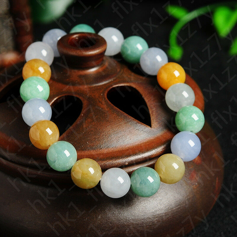 Natural A JADE JADEITE Bead Beads Bangle Bracelet 8mm A Certificate