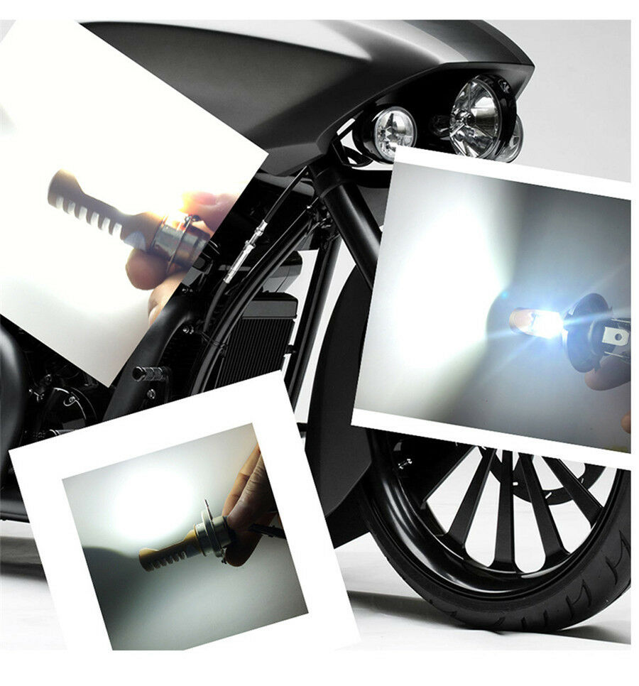 H4 6500K White 800LM Motorcycle Headlight LED High/Low Beam Front Headlamp Bulb