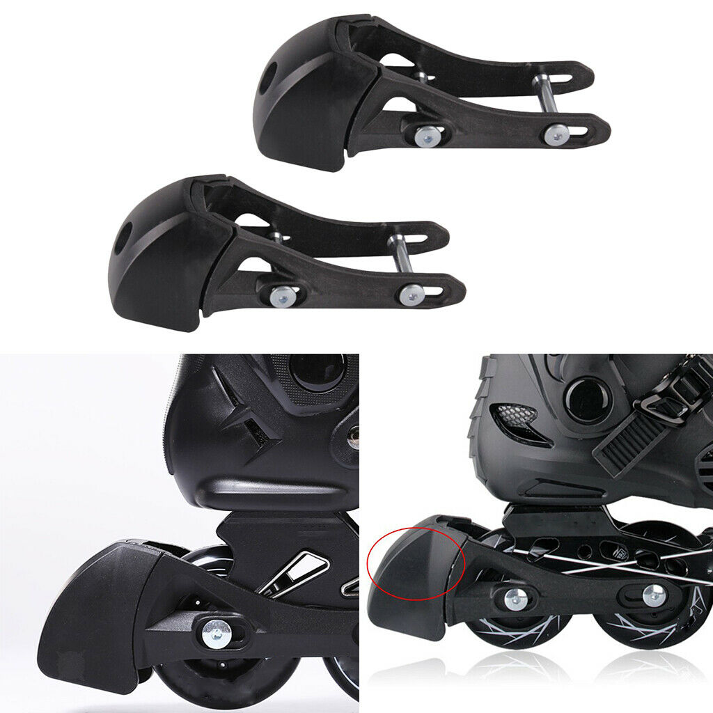 2 Pieces Plastic Inline Skates Roller Brakes Block Skating Safety Stopper