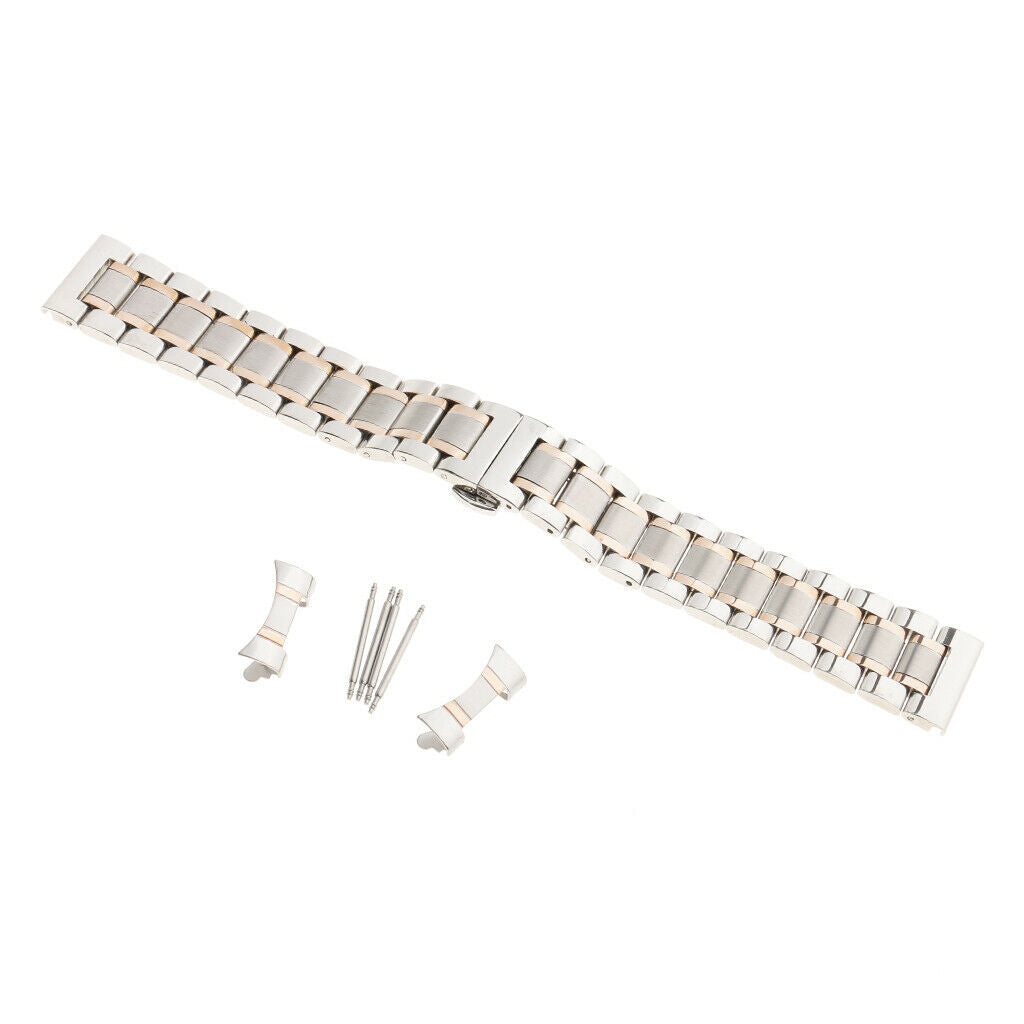 Butterfly Deployment Clasp Stainless Steel Watch Band Strap Bracelet  20mm