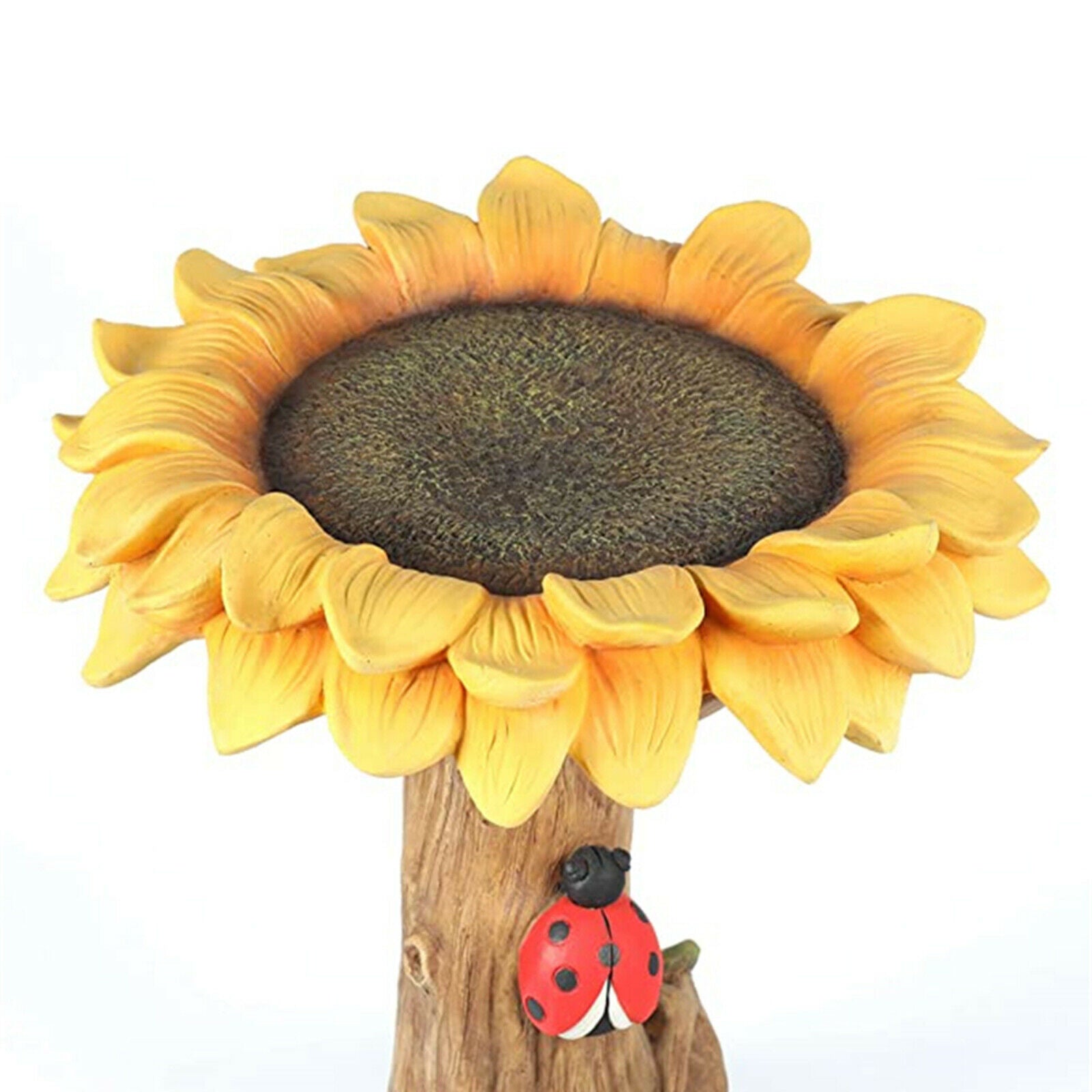 Tiny Sunflower Bird Bath Garden Flower Statue Wild Bird Feeding Station Decor