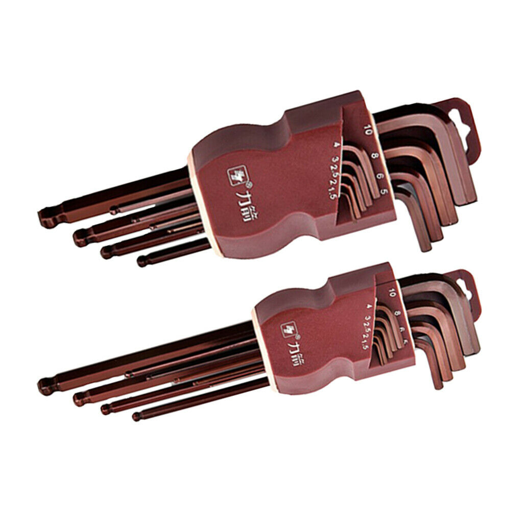 Steel L Shape Hex Key Allen Wrench Set Metric Lengthen Arm Ball End 190mm