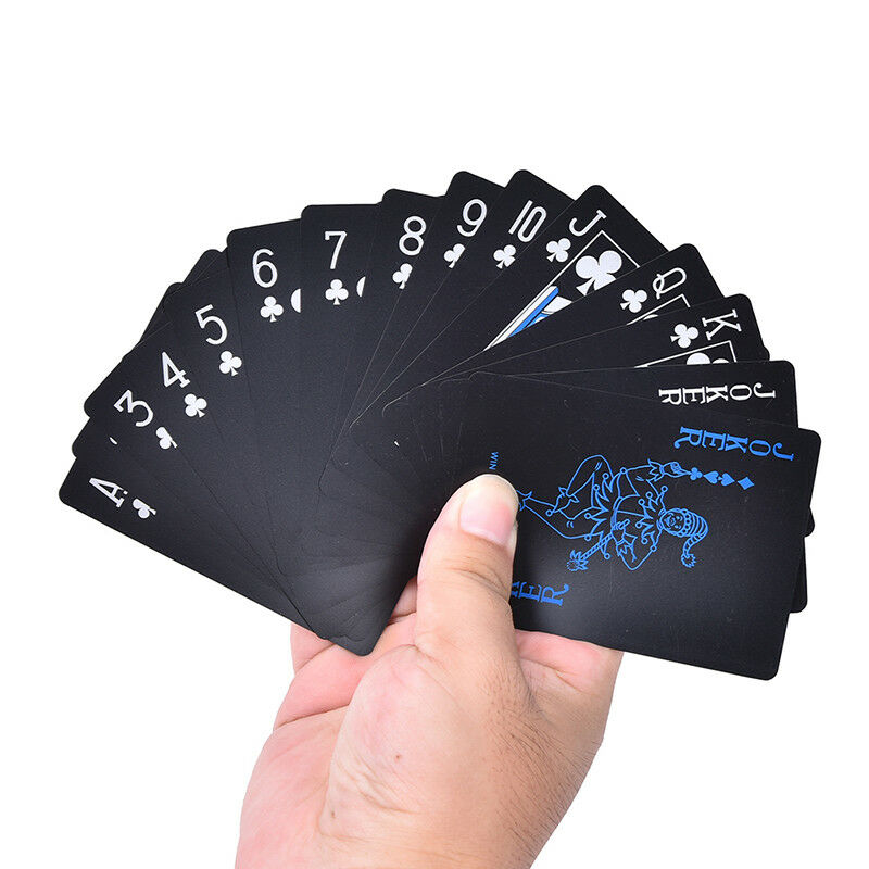 Metal Box Plastic Pvc Black Poker Waterproof Playing Cards Novelty Collection BD