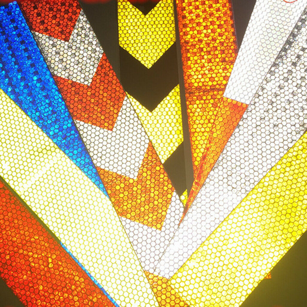 2 Pcs 2 inch X 10ft Reflective Tape Yellow Red Safety Warning Stickers -