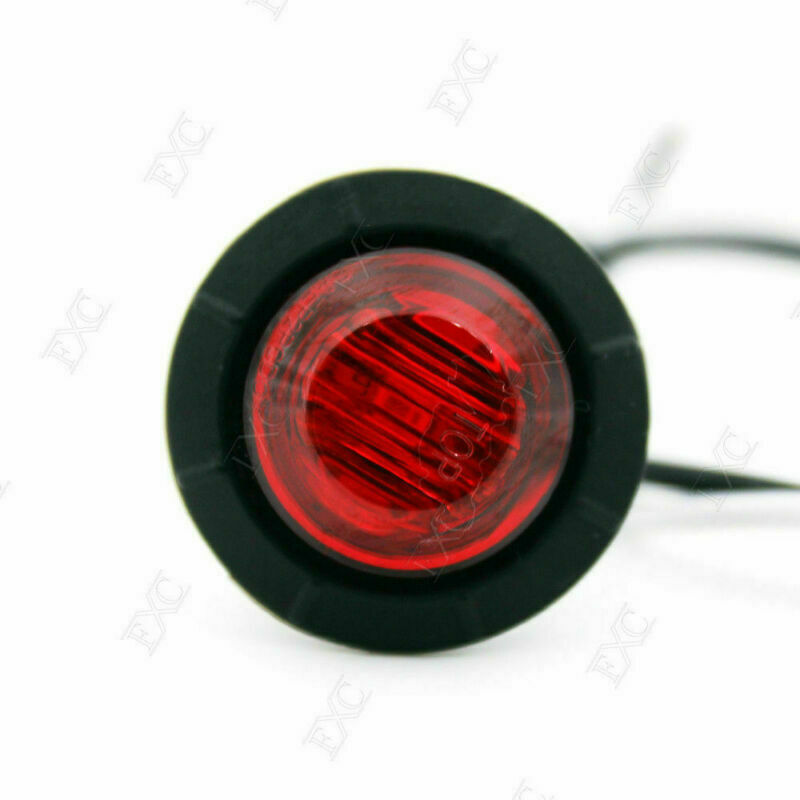 10x Red 3/4" Marker Lights Round 3 LED Truck Trailer RV Clearance Indicator 12V