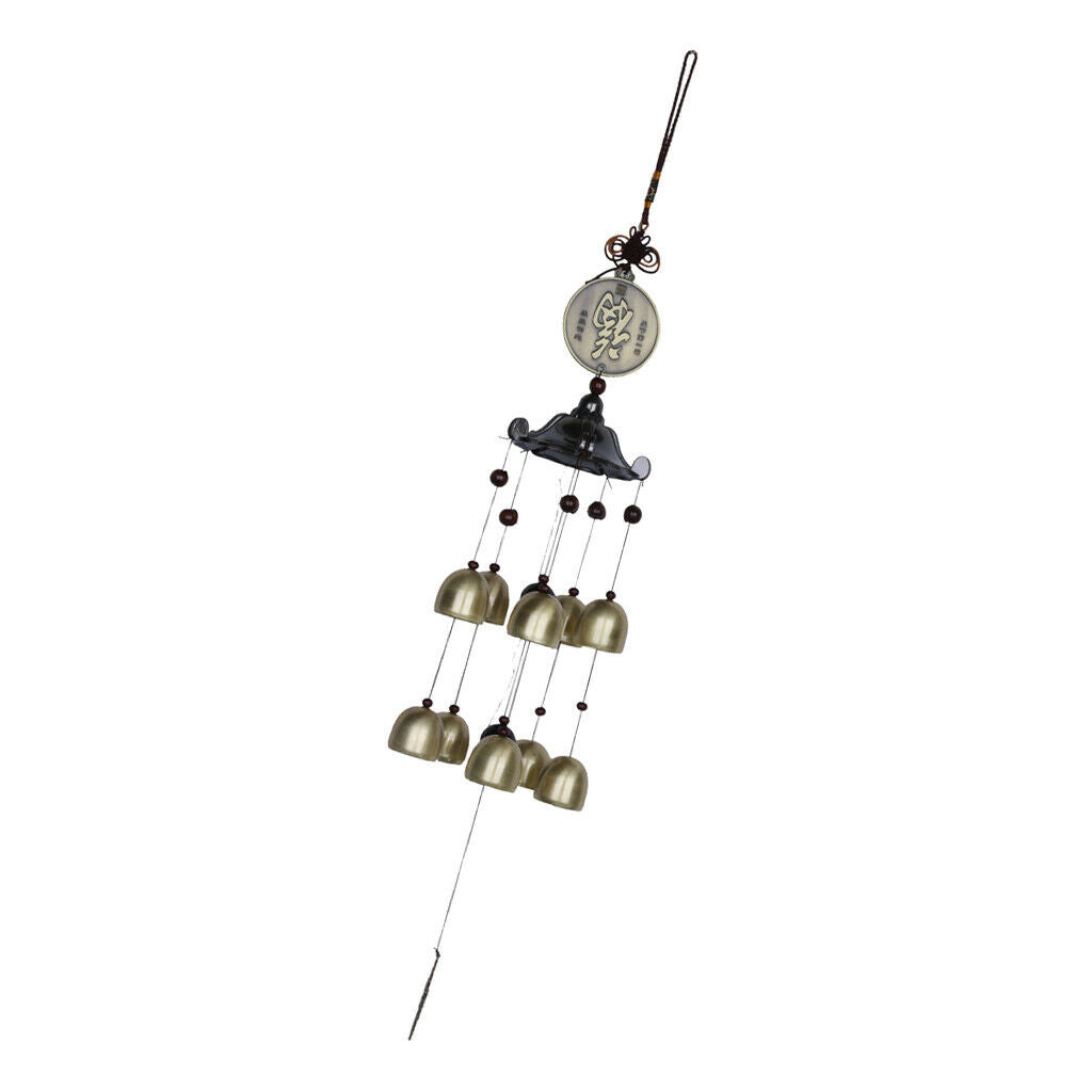 Hanging Bell Chinese Oriental Feng Shui Wind Chimes Wall Hanging Chinese Fu
