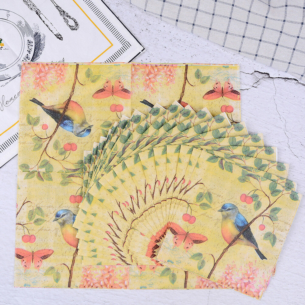 Sparrow on the tree Decoupage Napkin Paper Tissue for Xmas Wedding Decor .l8