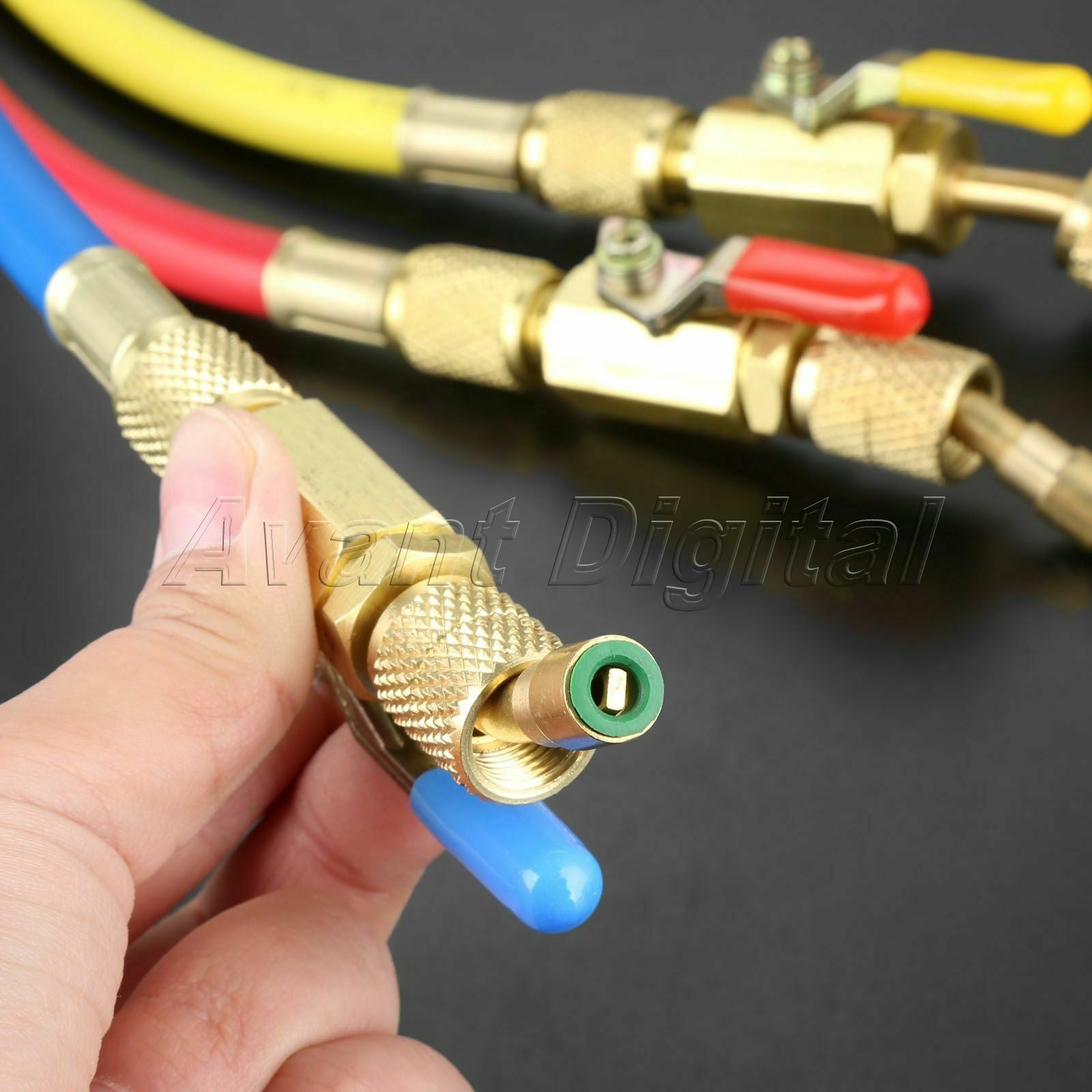 60" AC Charging Hose Set ball valve Air  Refrigerant R134A Brass Rubber