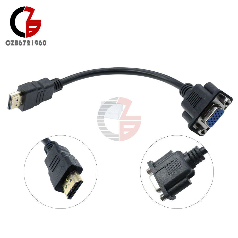 HDMI Male To VGA D-SUB 15 Female Video Adapter Converter Cable For HDTV PC