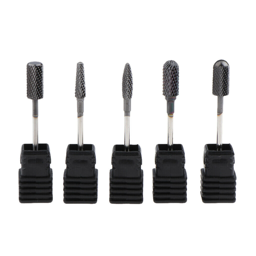 5PCS Tungsten Steel Cuticle Clean Nail Drill Bit Acrylic Nail Polishing Burrs
