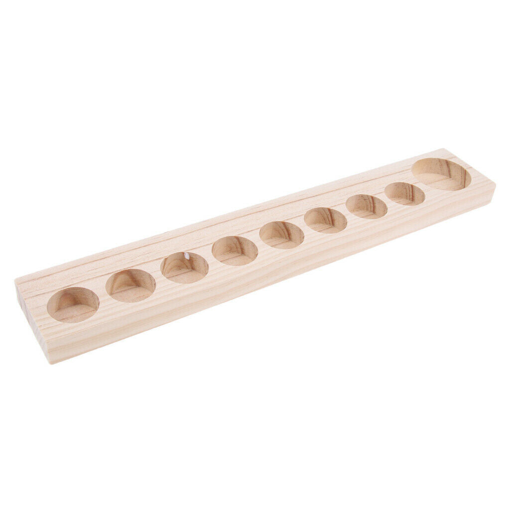 2Pcs Wooden Essential Oil Holder Display Storage Rack Tray Organizer 9 Slot