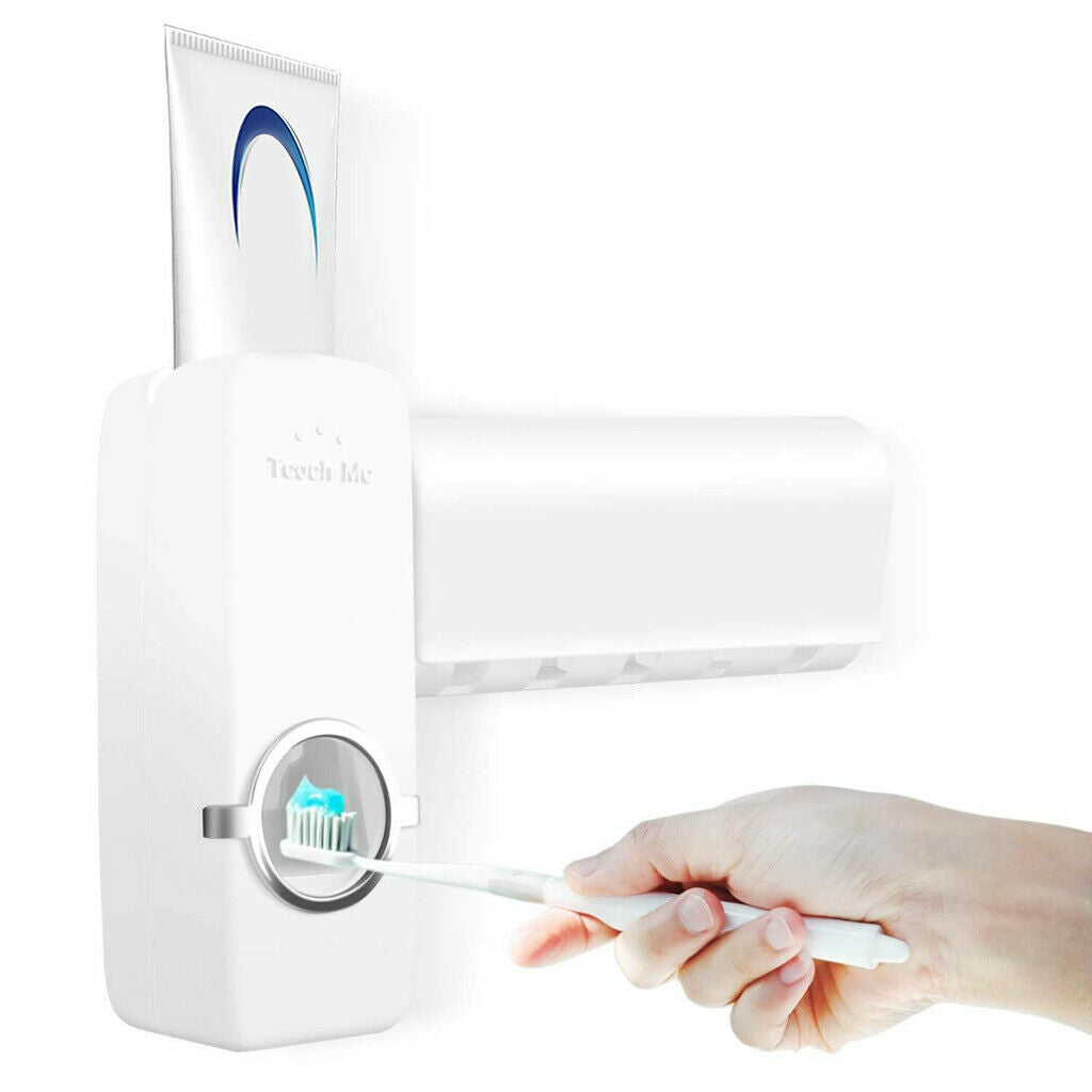 ABS Hanging Automatic Squeezer Toothbrush Holder Set Wall Bathroom Supplies