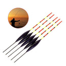 5 Pcs Fishing Float Buoy Barr Wood Fluorescent Tail Stick Floating Wooden Tackle