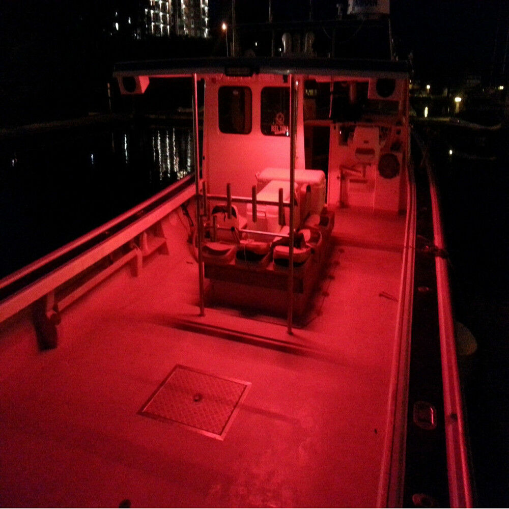4 Pcs Ultra Red LED Boat Light Deck Waterproof 12v Courtesy Bow Trailer Pontoon