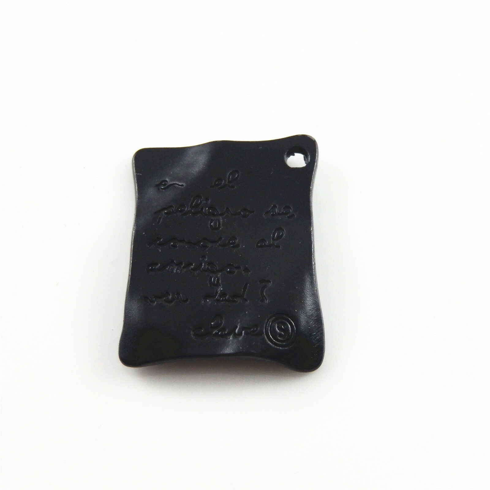 8 pcs Matte Black Book Page Alloy Charm Pendant Jewelry Making Crafts 25*20*2mm
