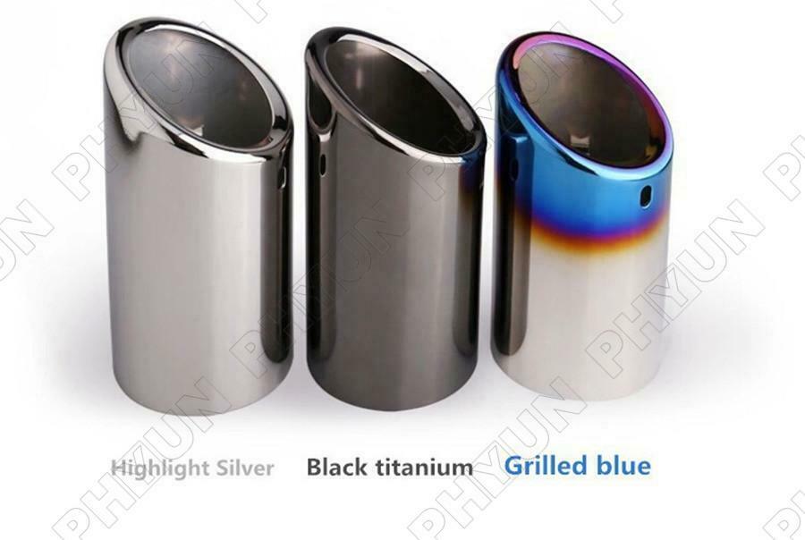 Pair Titanium Black Car Exhaust Pipe Tail Tips For BMW E90 E92 325 328i 3 Series