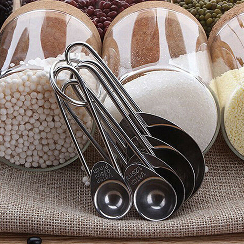 5Pcs/Set Stainless Steel Measuring Cup Kitchen Scale Measuring Spoons Sco.l8