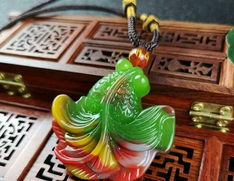 Goldfish Gifts Fashion Necklace Natural Hand Jewelry Jade Pendant Amulet Color