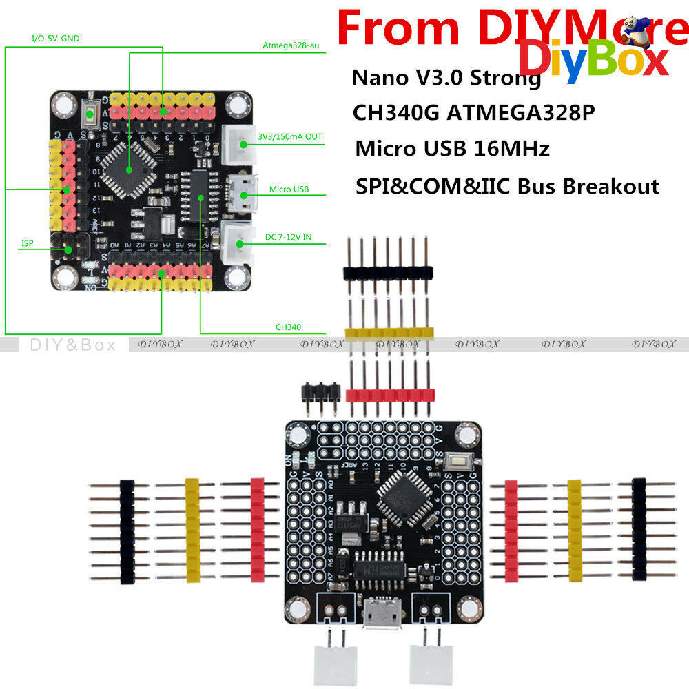 Nano Arduino V3.0 ATmega328 CH340G 5V 16MHz Terminal Adapter Controller Board