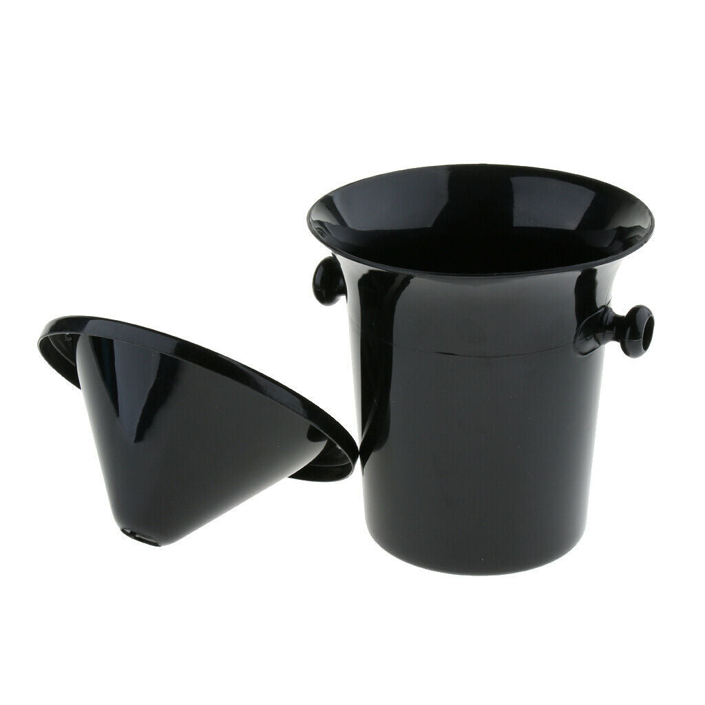 Black Plastic Wine Spittoon Champagne Bucket Fashion with Carry Handles