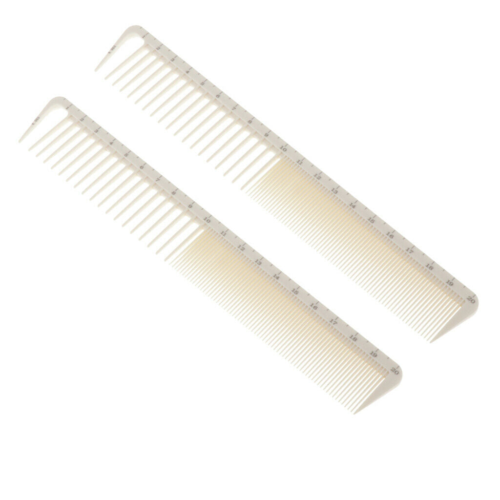 2x Portable Anti-Static Hair Cutting Comb Salon Hair Styling Measuring Comb