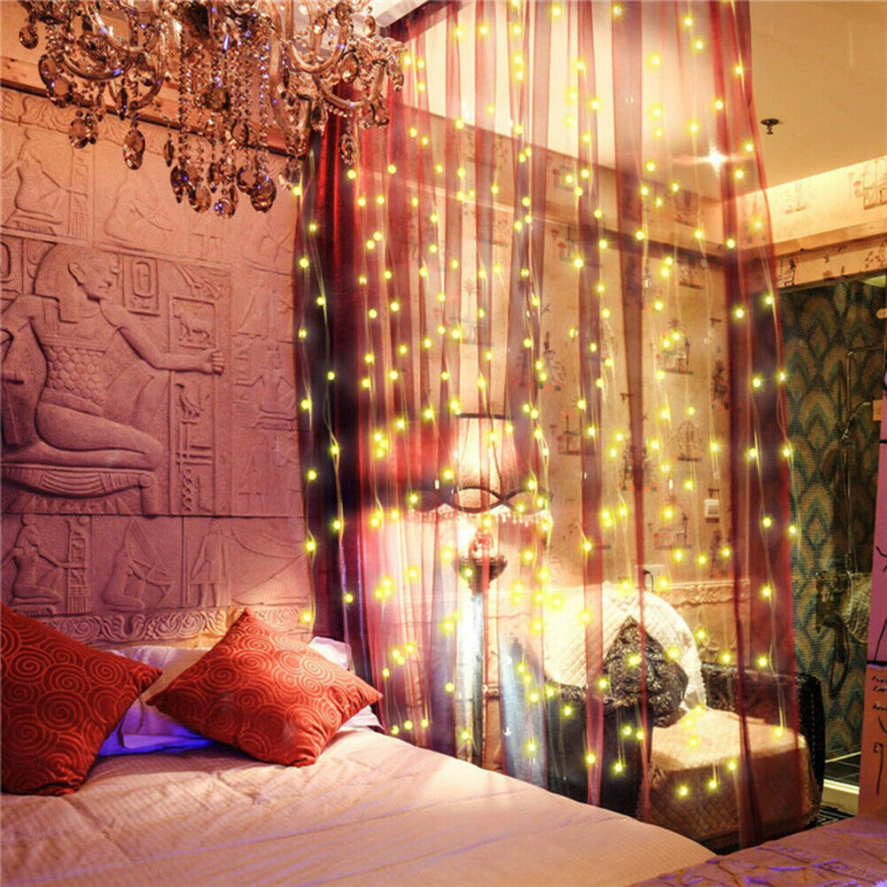 200LED USB Curtain Lamp Christmas Home Decorative Lights Garden Fairy Light @