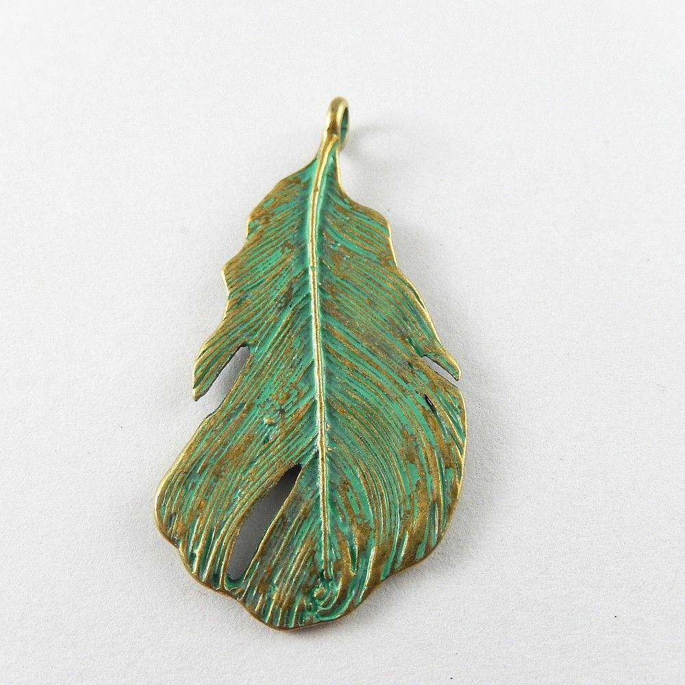10 pcs Retro Patina Banana Leaf Alloy Pendant DIY Jewelry Making Charm 49*25mm