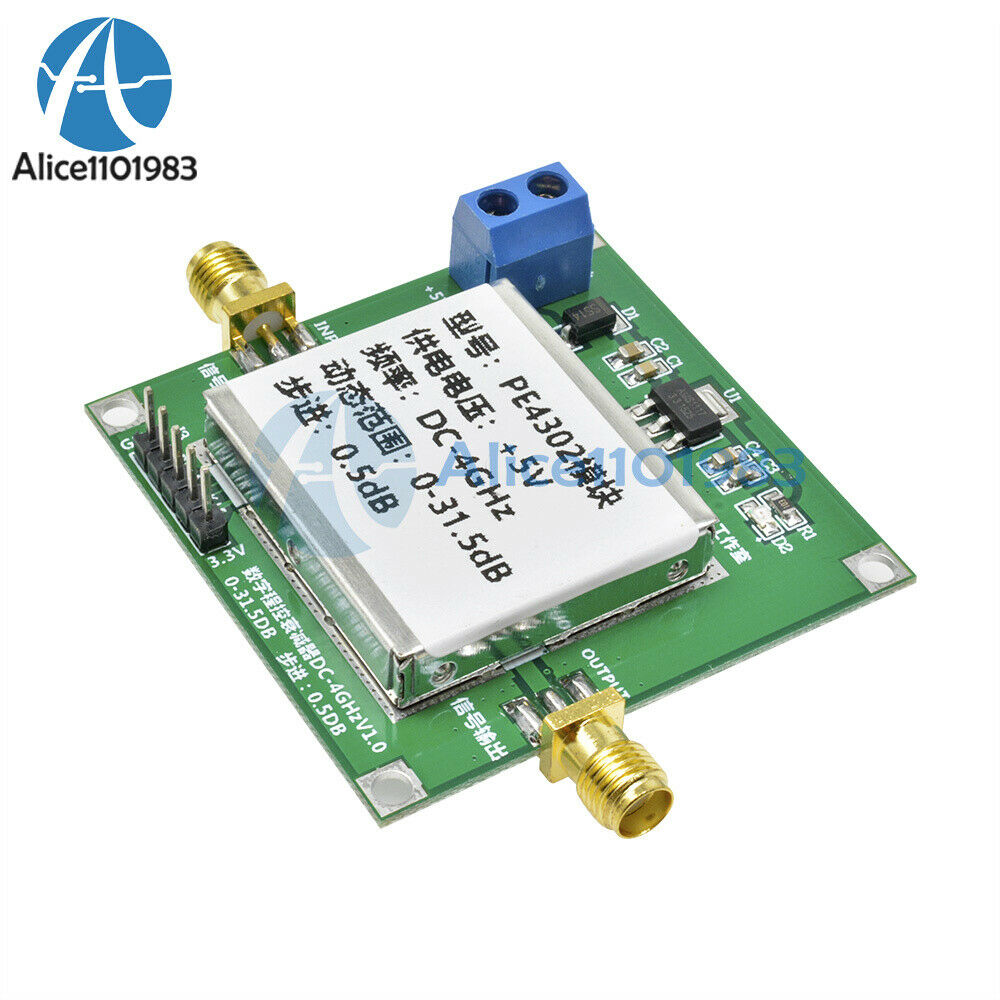 PE4302 Digital Programmable Step Attenuator Module DC 4GHZ 0-31.5DB 0.5dB RF