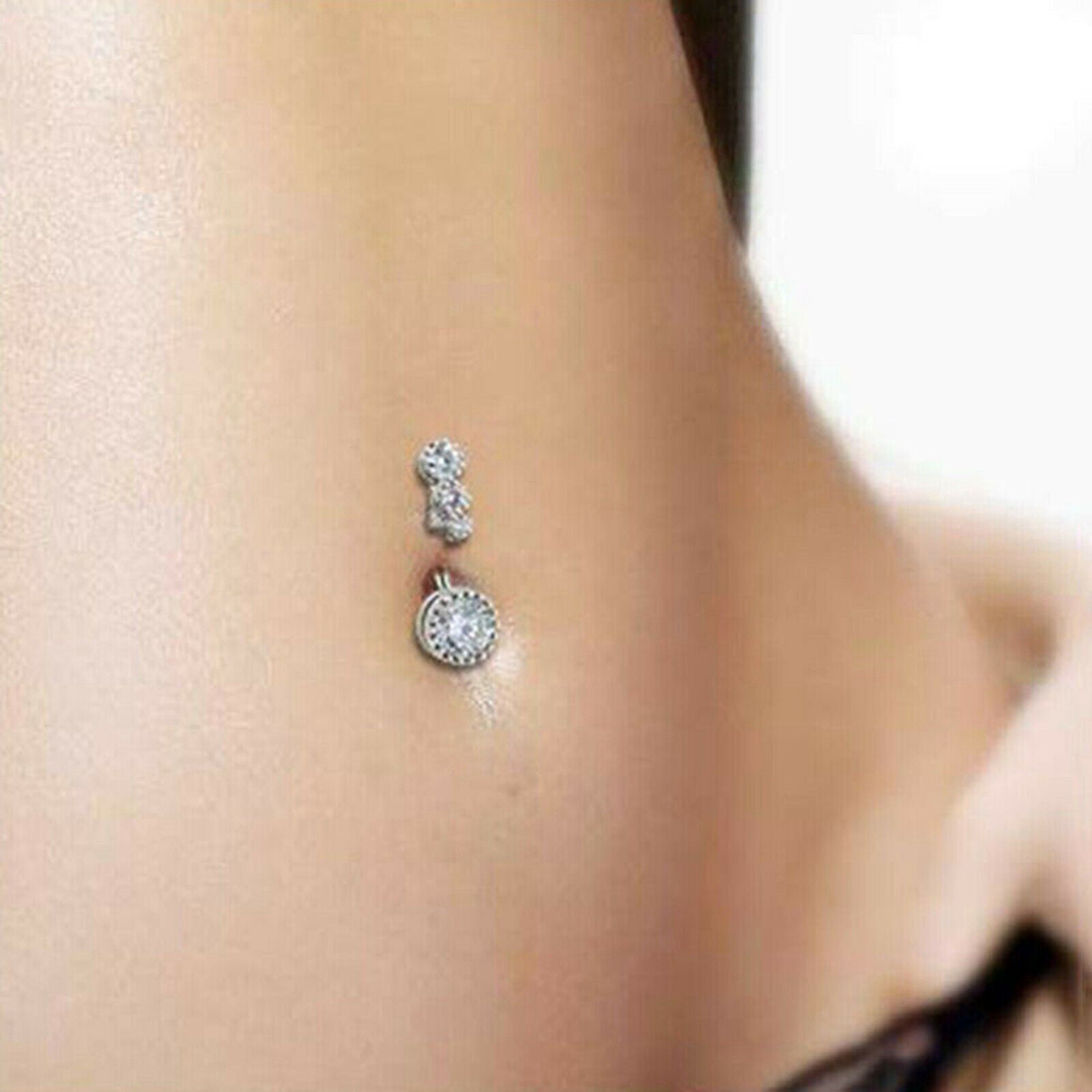 Lady Navel Belly Button Rings Bar Crystal Drop Dangle Body Piercing Jewelrys