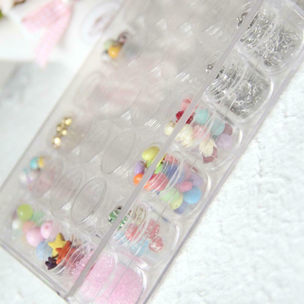 Clear Plastic Bead Jewelry Storage Containers with 30pcs Small Round Jars