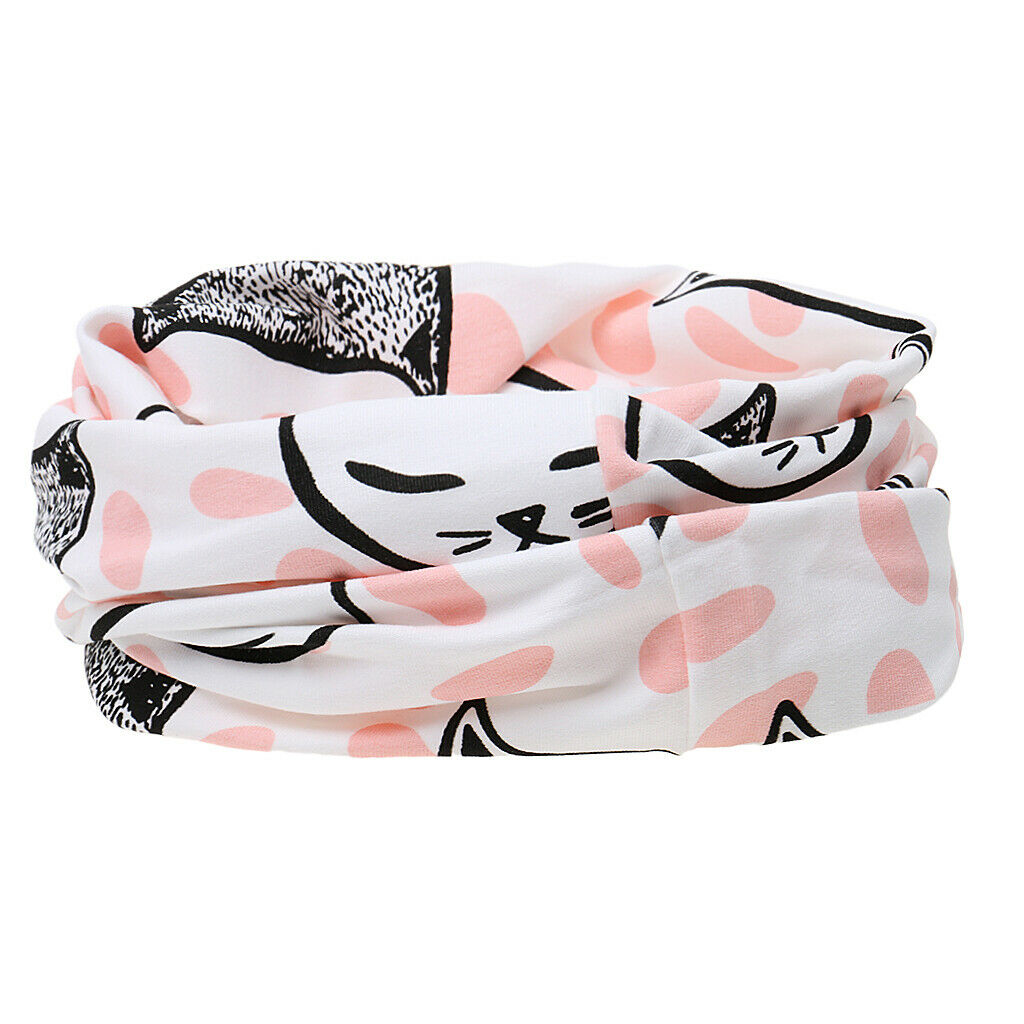 Kids Baby Toddler Scarves Neck Wraps Ring Scarf Shawl Neckerchief(Pink Cat)