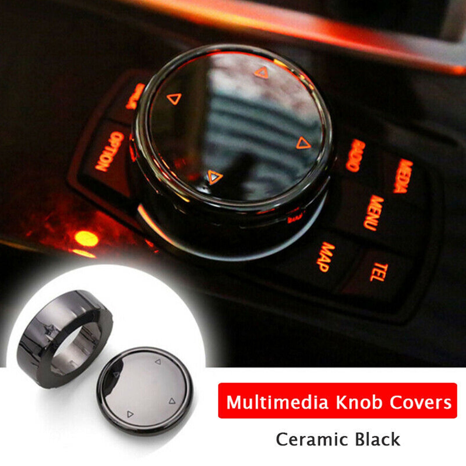 1pc Ceramic Black IDrive Multimedia Knob Cover For BMW X1 X3 X4 X5 X6 1 2 3 5