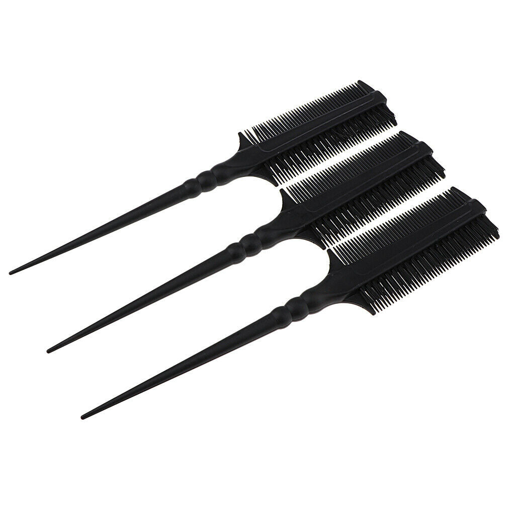 3pcs Highlight Highlighting Comb Teasing Rat Tail Combs Travel Pocket Brush
