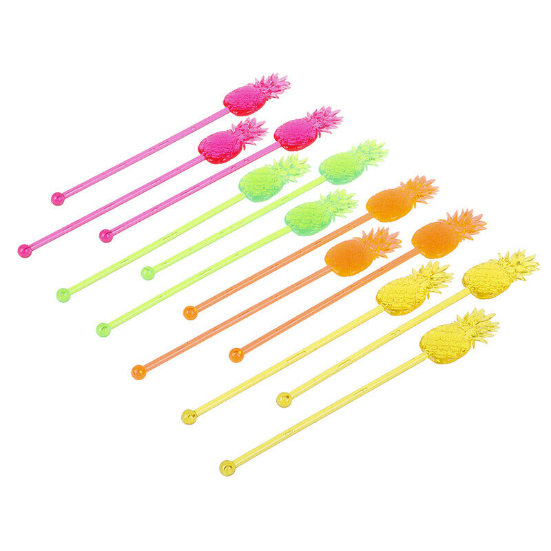 12pcs Pineapple Cocktail Swizzle Sticks Stirrer Coffee Wine Muddler Puddl.l8